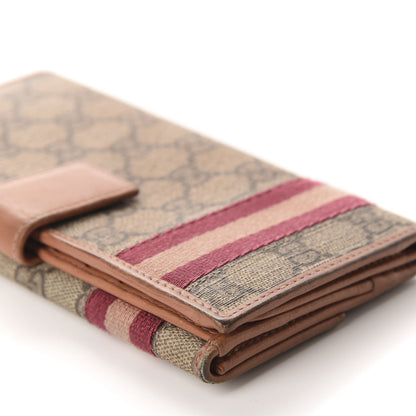 Gucci GG Supreme Monogram Web Continental Wallet Pink 9 of 11