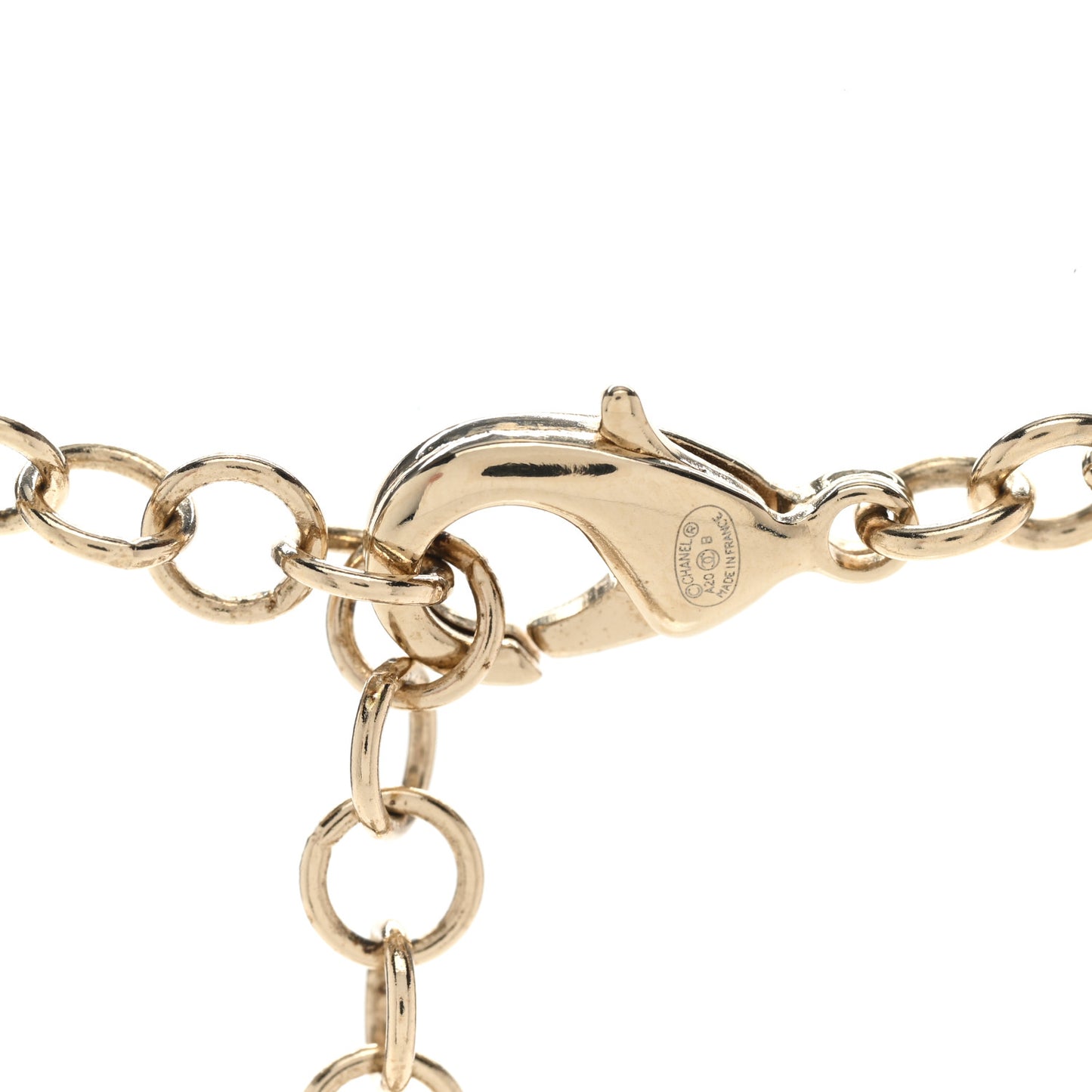 Metal Crystal CC Logo Necklace Gold