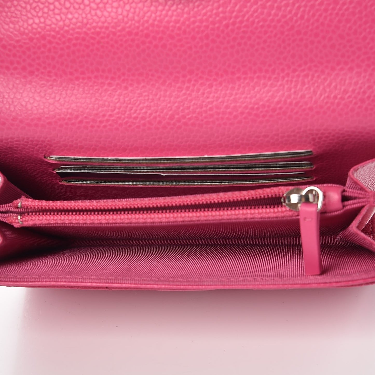 Caviar Quilted Small Flap Wallet Pink