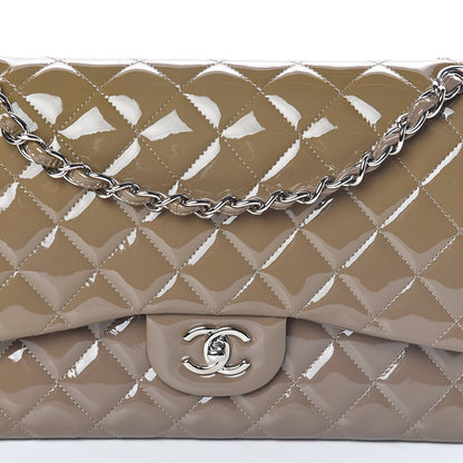 Chanel Patent Calfskin Quilted Jumbo Double Flap Grey 8 of 10