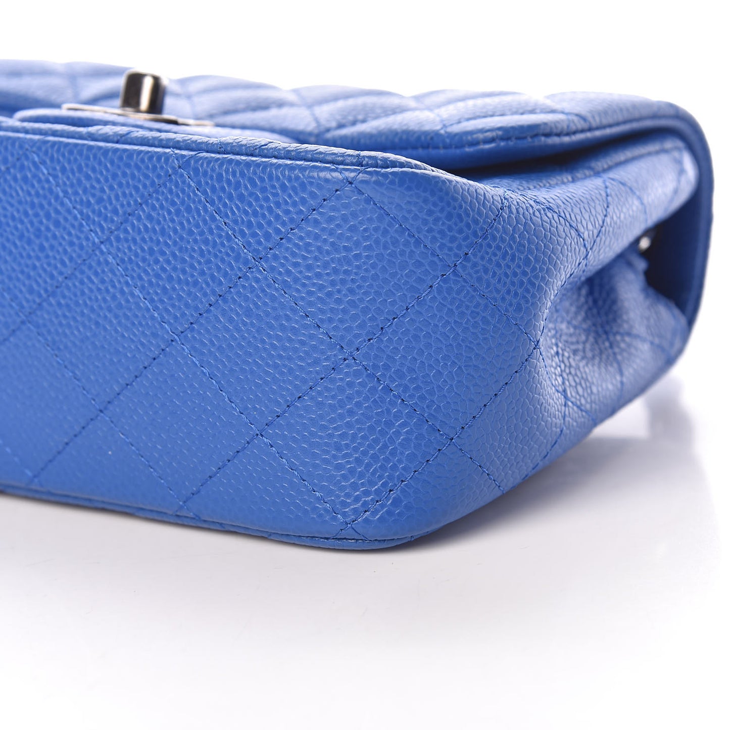 Caviar Quilted Mini Square Flap Blue