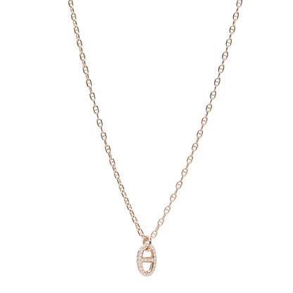 Hermes 18K Rose Gold Diamond PM New Farandole Pendant Necklace ST 1 of 6