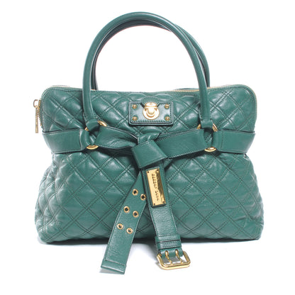 Marc Jacobs Leather Quilted Bruna Tote Teal 1 of 8
