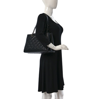 Chanel Metallic Goatskin Quilted Large City Rock Shopping Bag Black 2 of 11