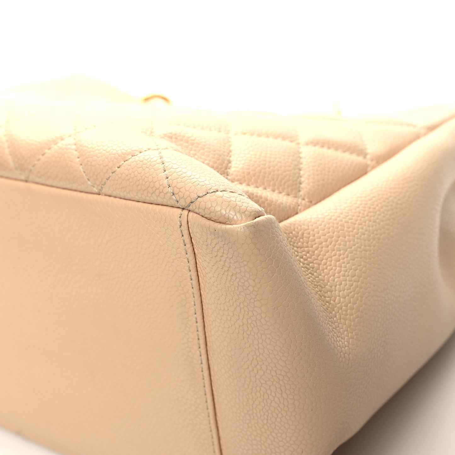 Caviar Quilted Grand Shopping Tote GST Beige Clair