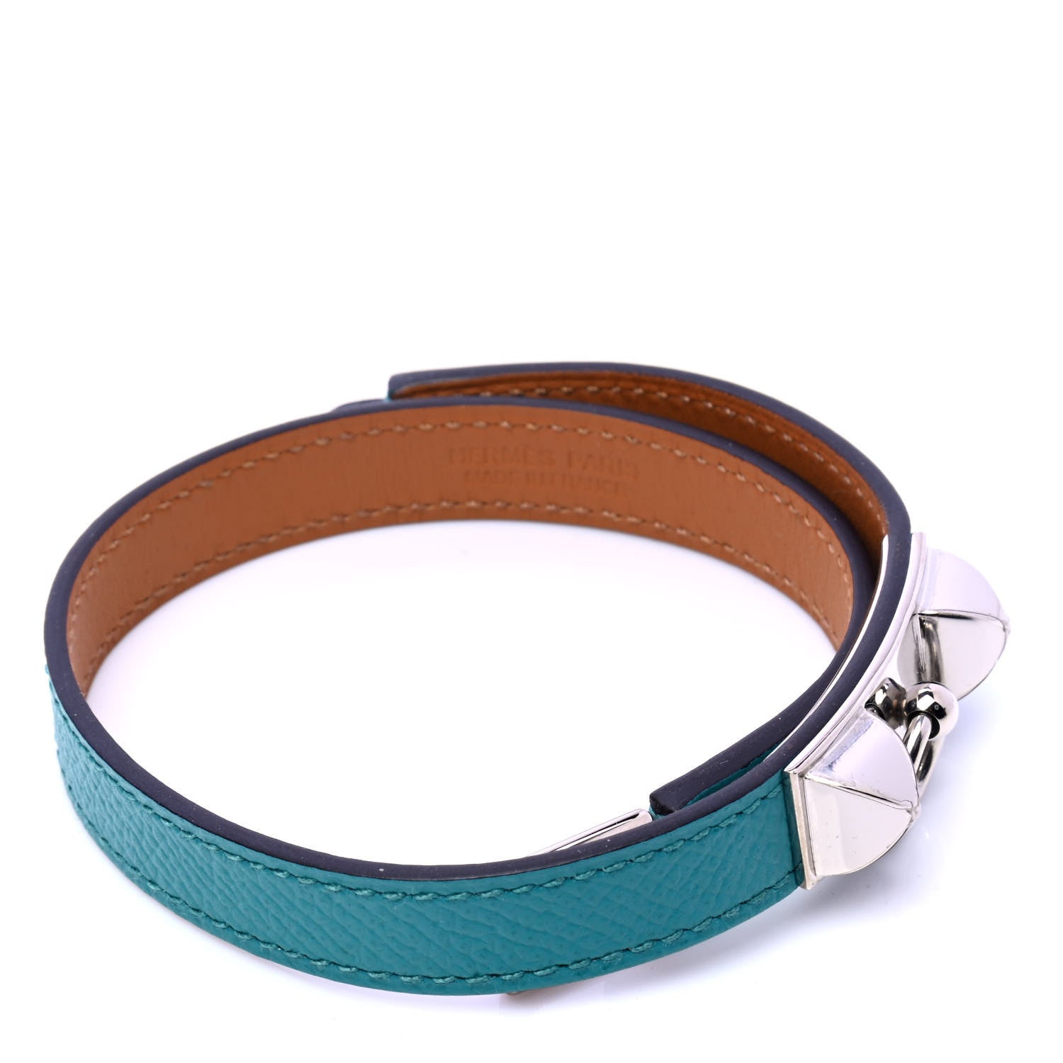 Hermes Epsom Rivale Double Tour Bracelet S Bleu Paon 3 of 6
