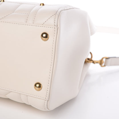 Gucci Calfskin Matelasse Studded Medium GG Marmont Tote White 9 of 9