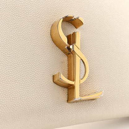 Saint Laurent Grain De Poudre Monogram Cassandra Chain Wallet Crema Soft 9 of 11
