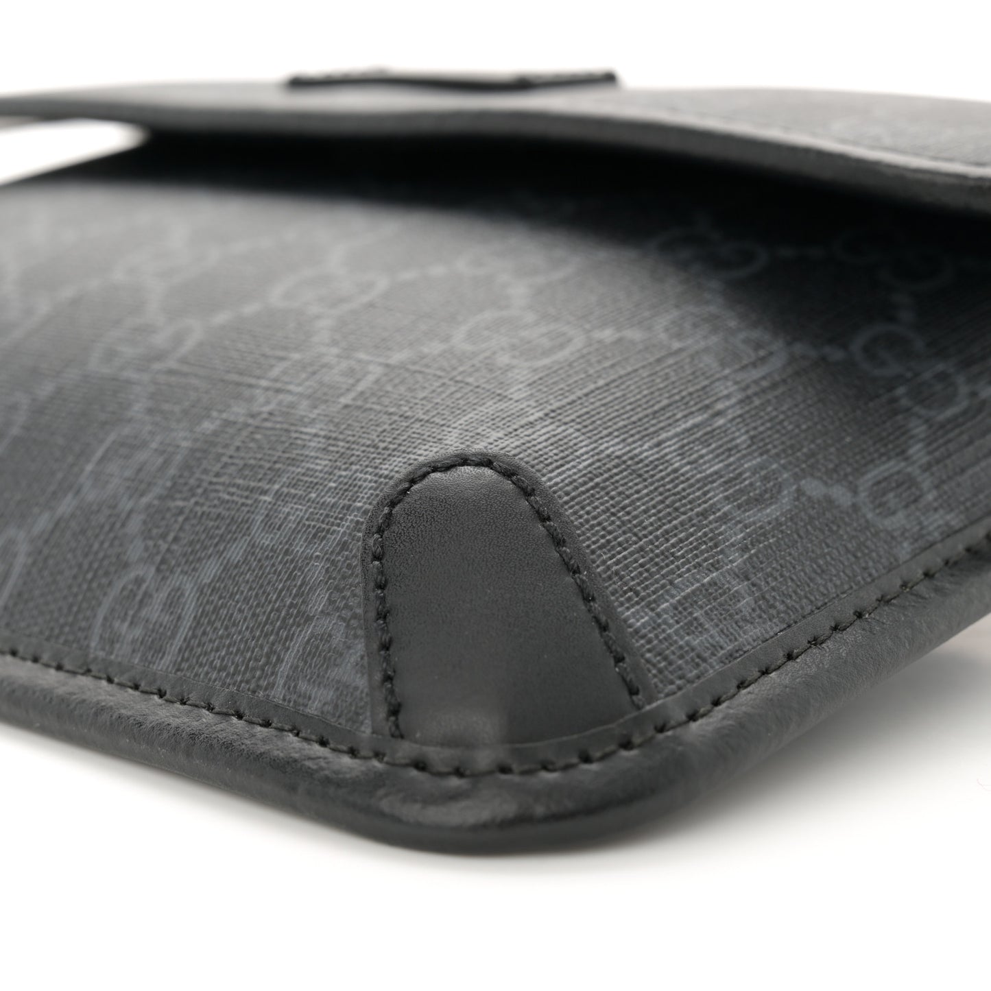 GG Supreme Monogram Web Slim Belt Bag Black Grey