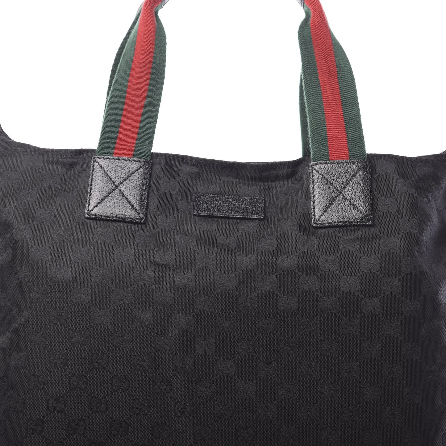 Nylon Monogram Large Web Handle Vertical Tote Black