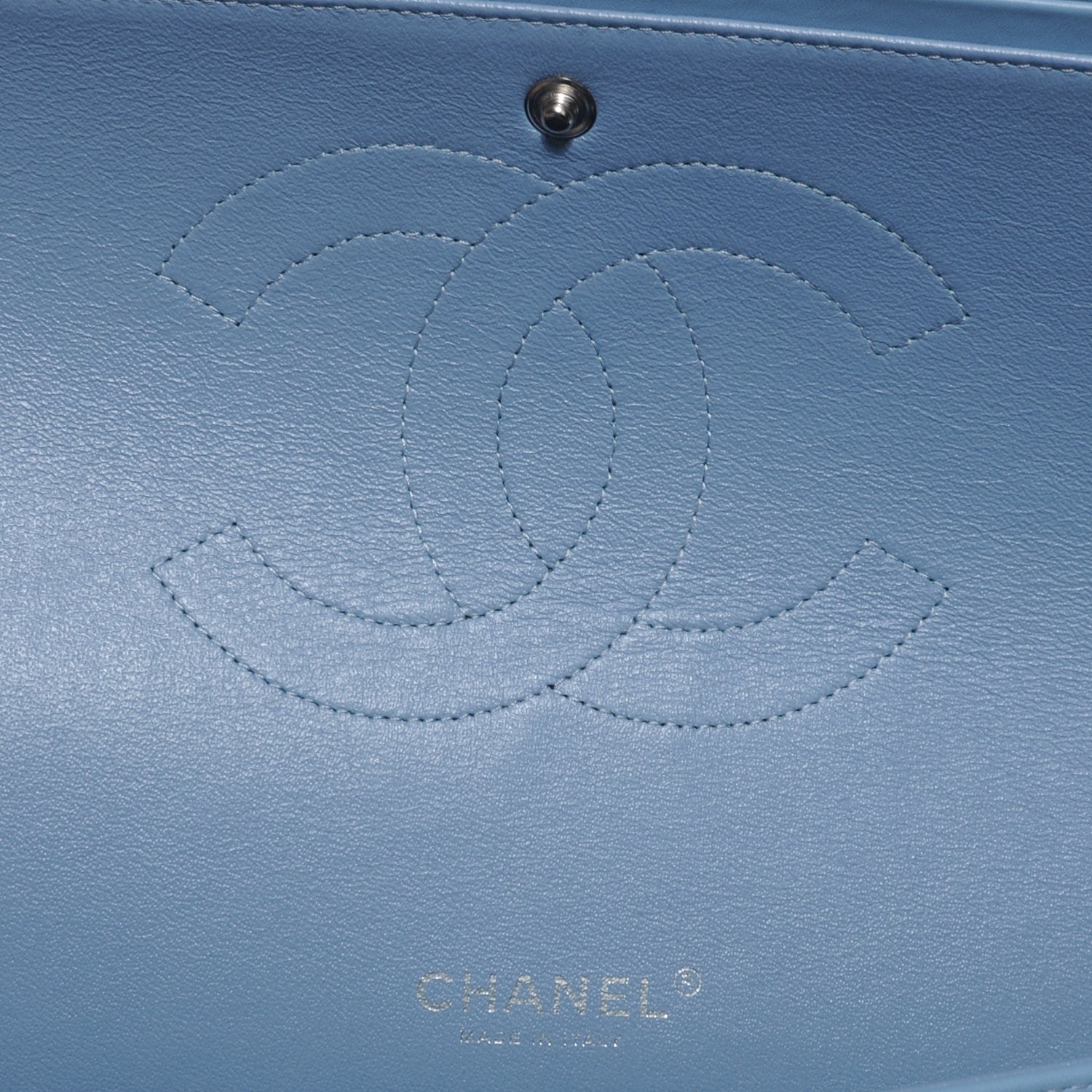 Chanel Patent Maxi Double Flap Light Blue 6 of 8