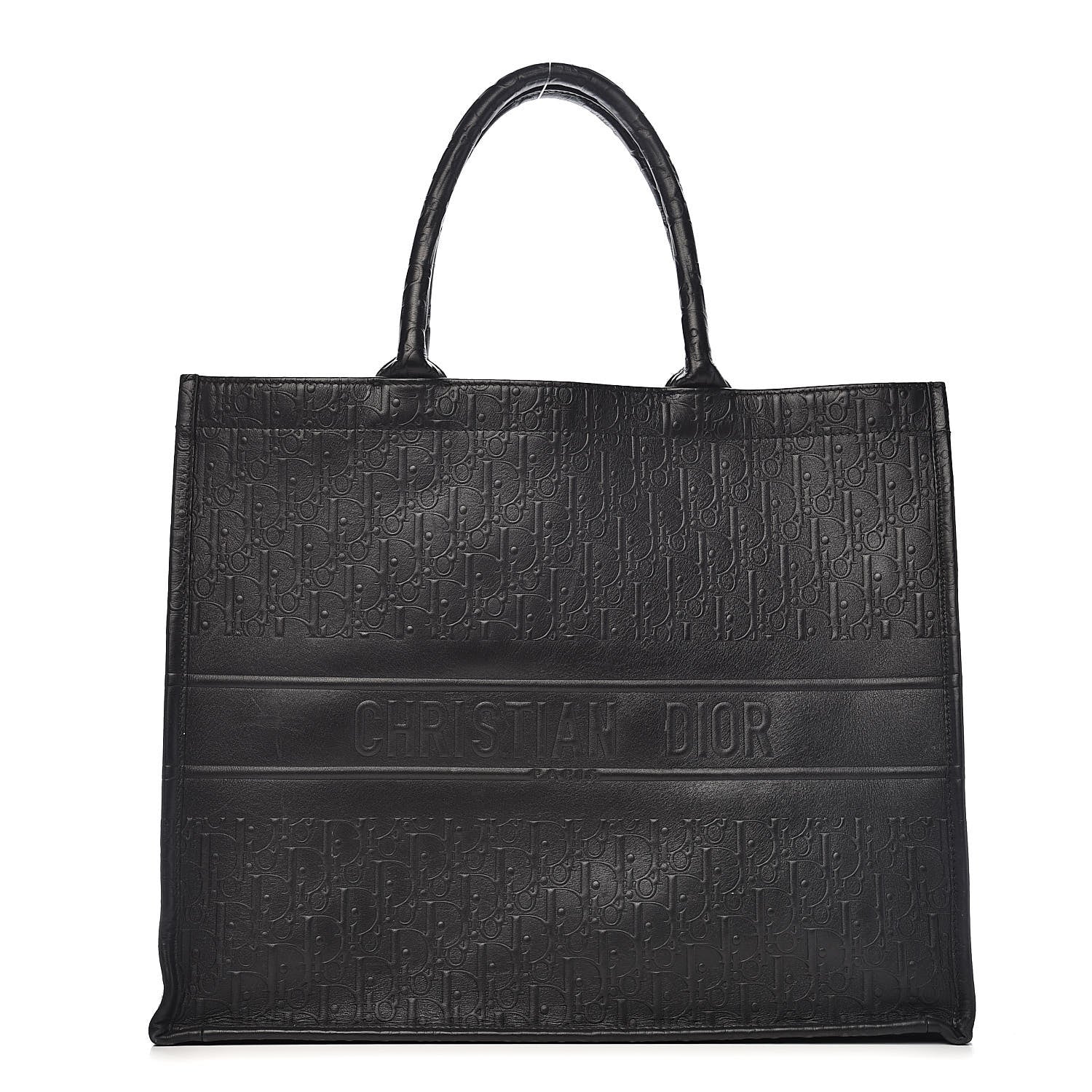 Christian Dior Oblique Calfskin Embossed Book Tote Black 1 of 12