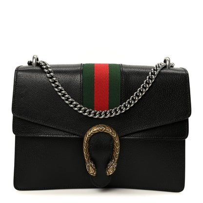 Gucci Calfskin Web Medium Dionysus Shoulder Bag Black 1 of 12
