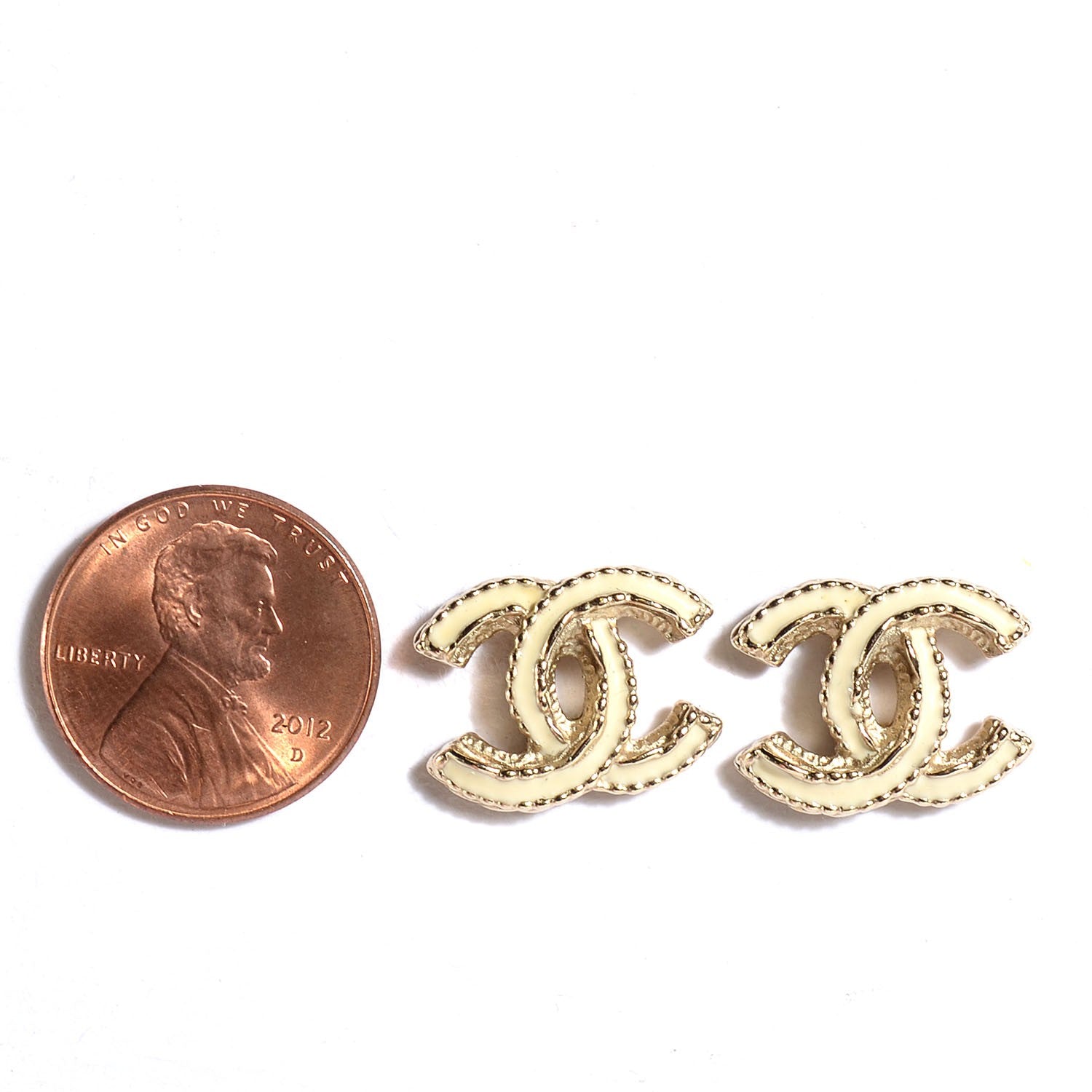 Chanel Enamel CC Earrings Gold 2 of 5