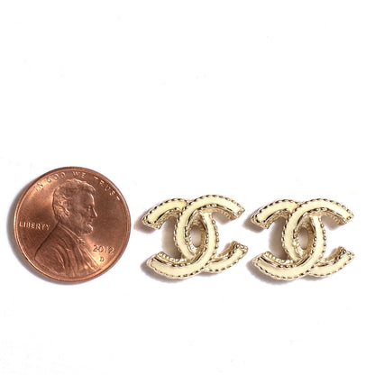 Chanel Enamel CC Earrings Gold 2 of 5