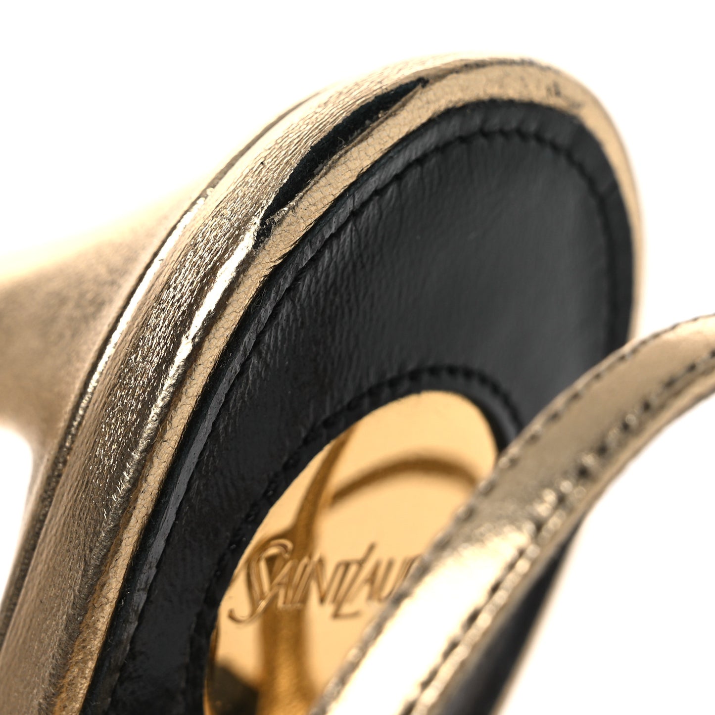 Metallic Calfskin Debbie 85 Platform Sandals 38 Egypt Gold 3