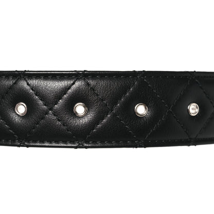 Chanel Lambskin Quilted CC Belt 90 36 Black Silvery 3 of 10