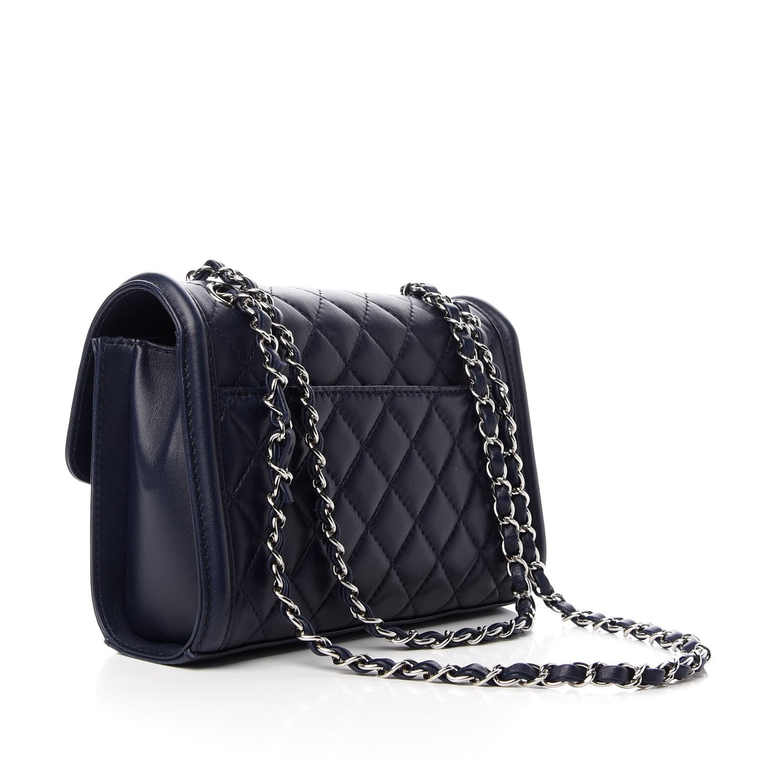 Chanel Lambskin Quilted Small Geometric Flap Navy 3 of 9