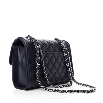 Chanel Lambskin Quilted Small Geometric Flap Navy 3 of 9