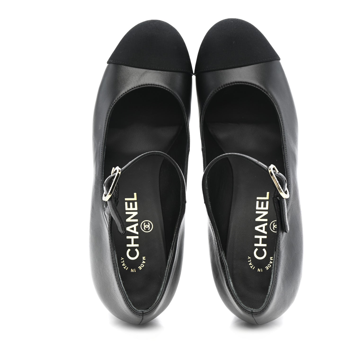 Lambskin Grosgrain Mary Jane Platform Pumps 38.5 Black