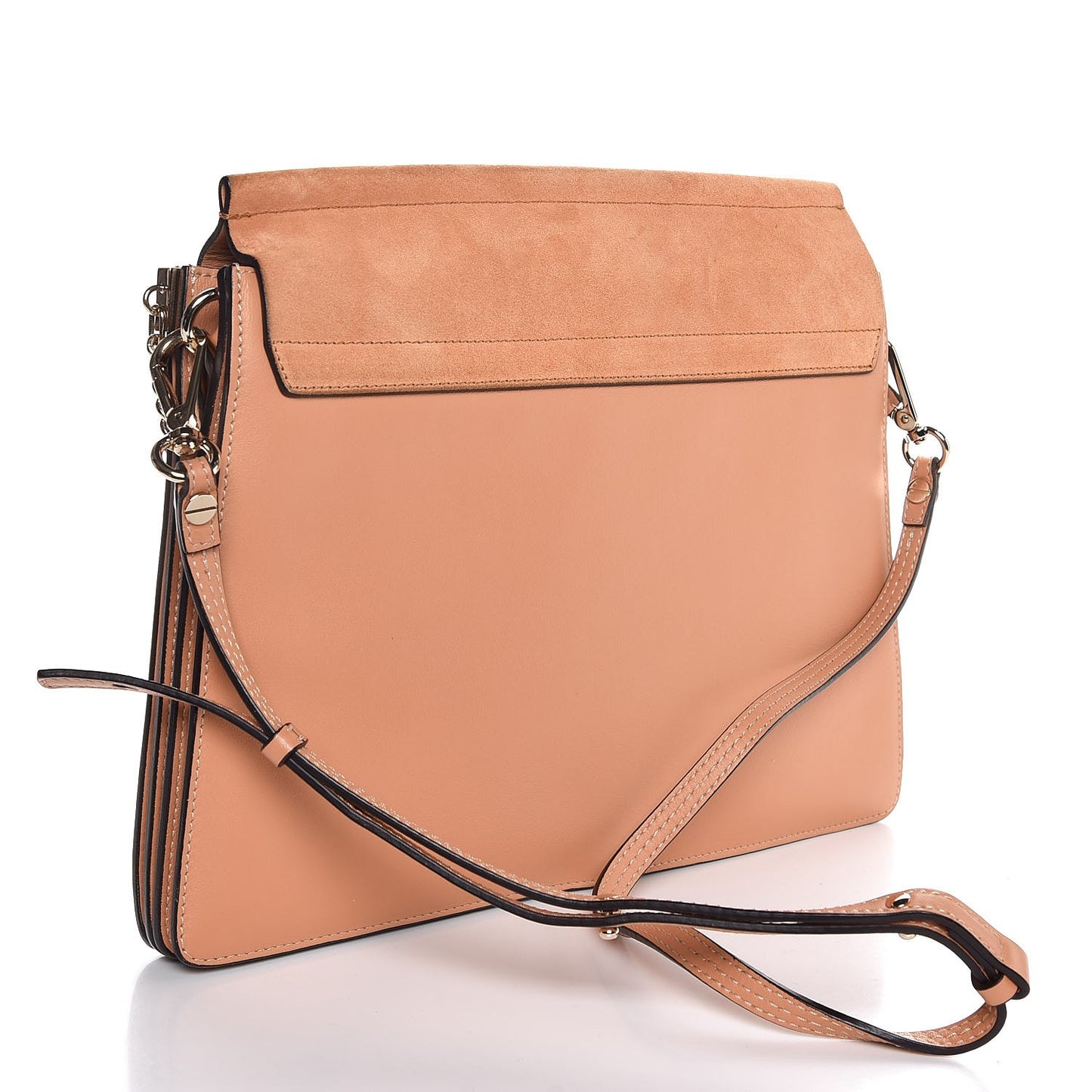 Suede Medium Faye Shoulder Bag Blushy Pink