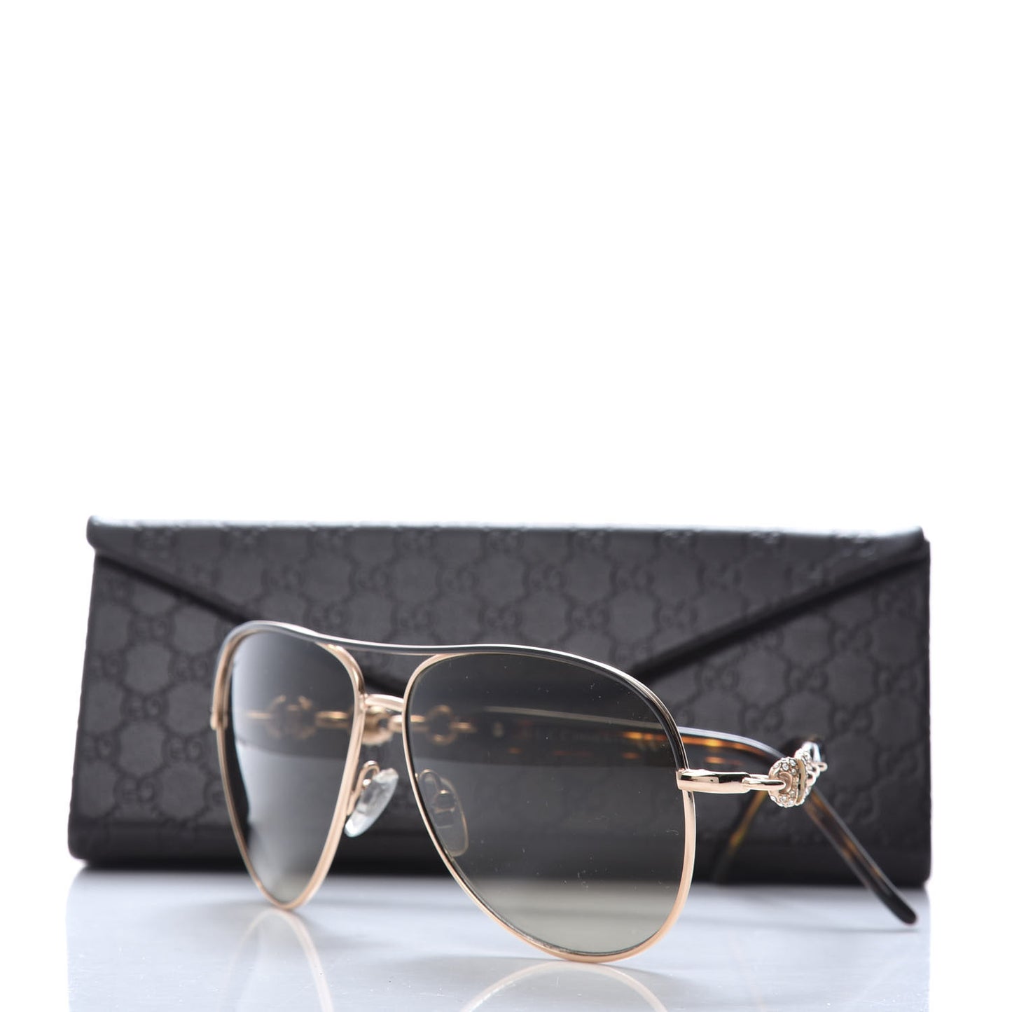 Crystal Aviator Marina Chain Sunglasses GG 4239/N/S Gold Havana