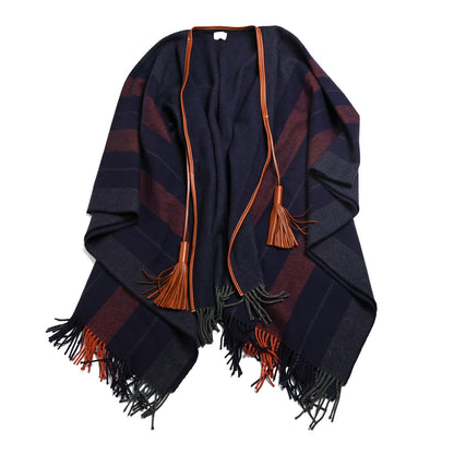 Hermes Merino Wool Cashmere Rocabar Poncho Gris 1 of 3