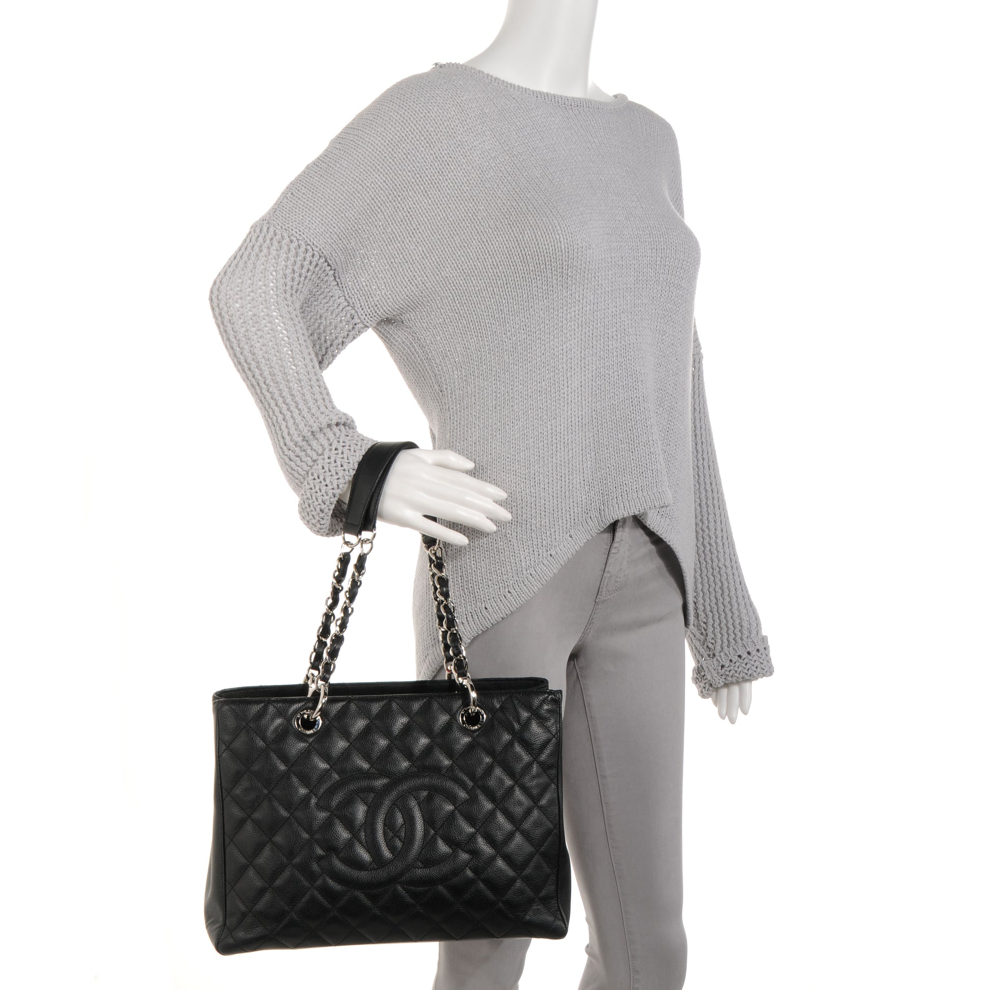 Chanel Caviar Grand Shopping Tote GST Black 2 of 9