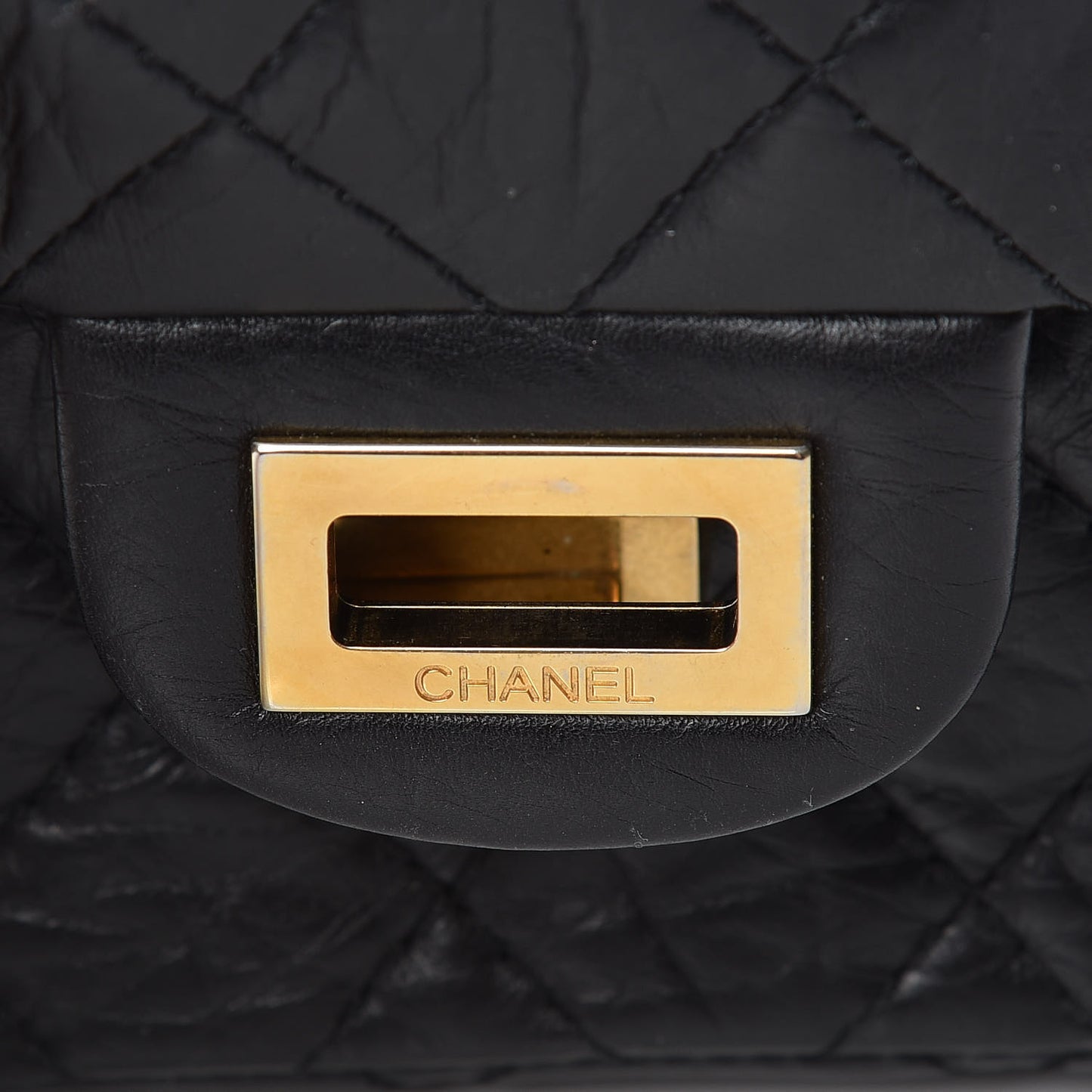 Aged Calfskin Quilted 2.55 Reissue 225 Flap Black