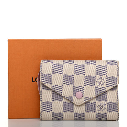 Louis Vuitton Damier Azur Victorine Wallet Rose Ballerine 8 of 8