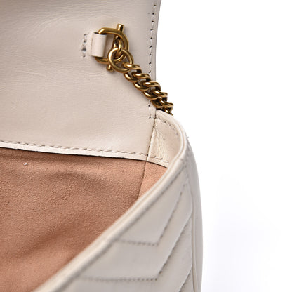 Gucci Calfskin Matelasse Super Mini GG Marmont Shoulder Bag White 12 of 13