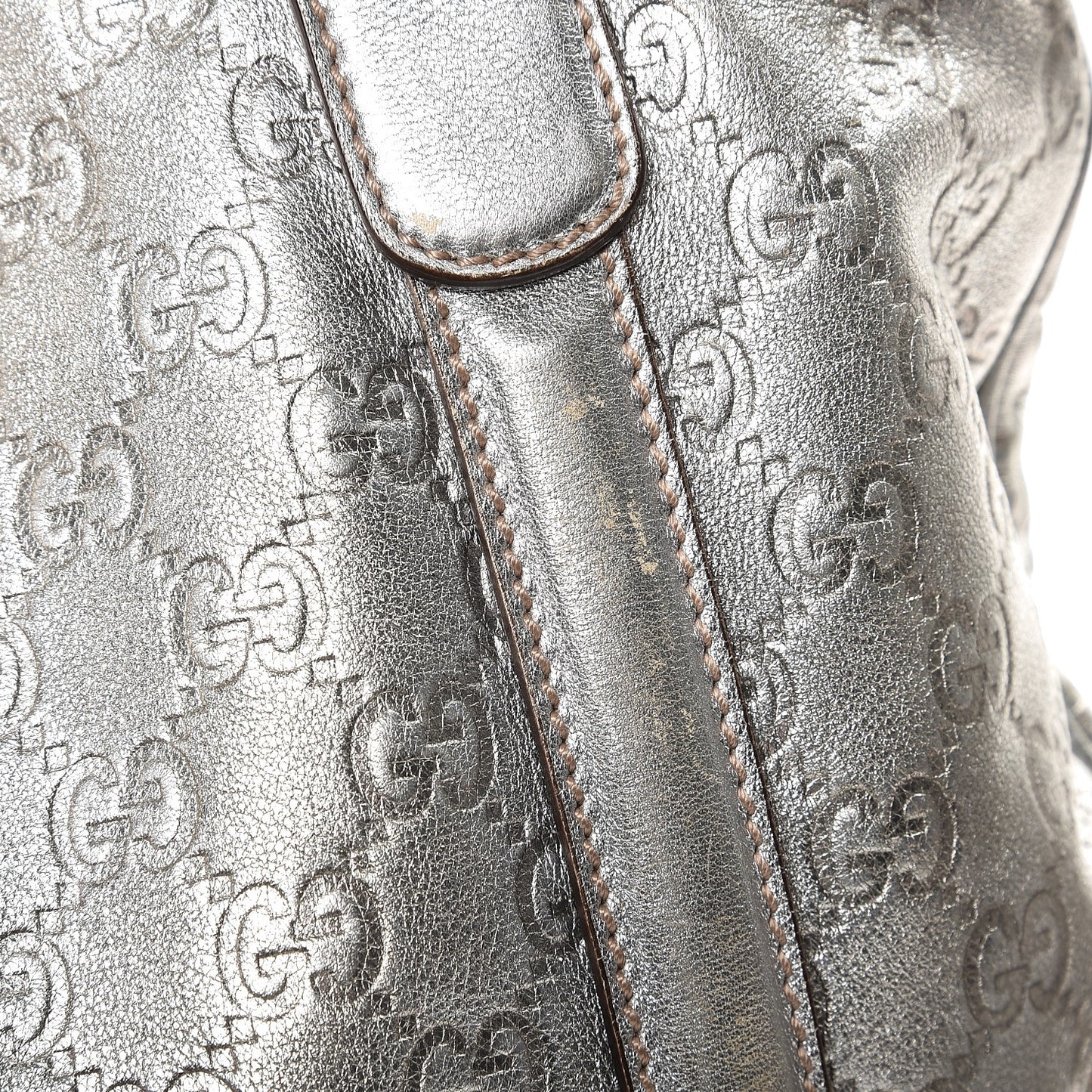 Guccissima Medium Britt Tote Silver