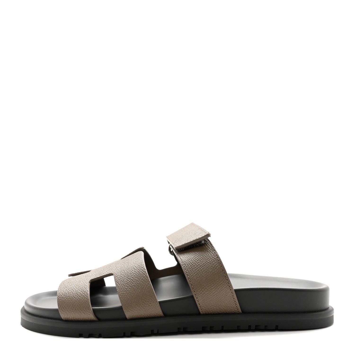 Hermes Epsom Womens Chypre Sandals 38 Etoupe 1 of 9