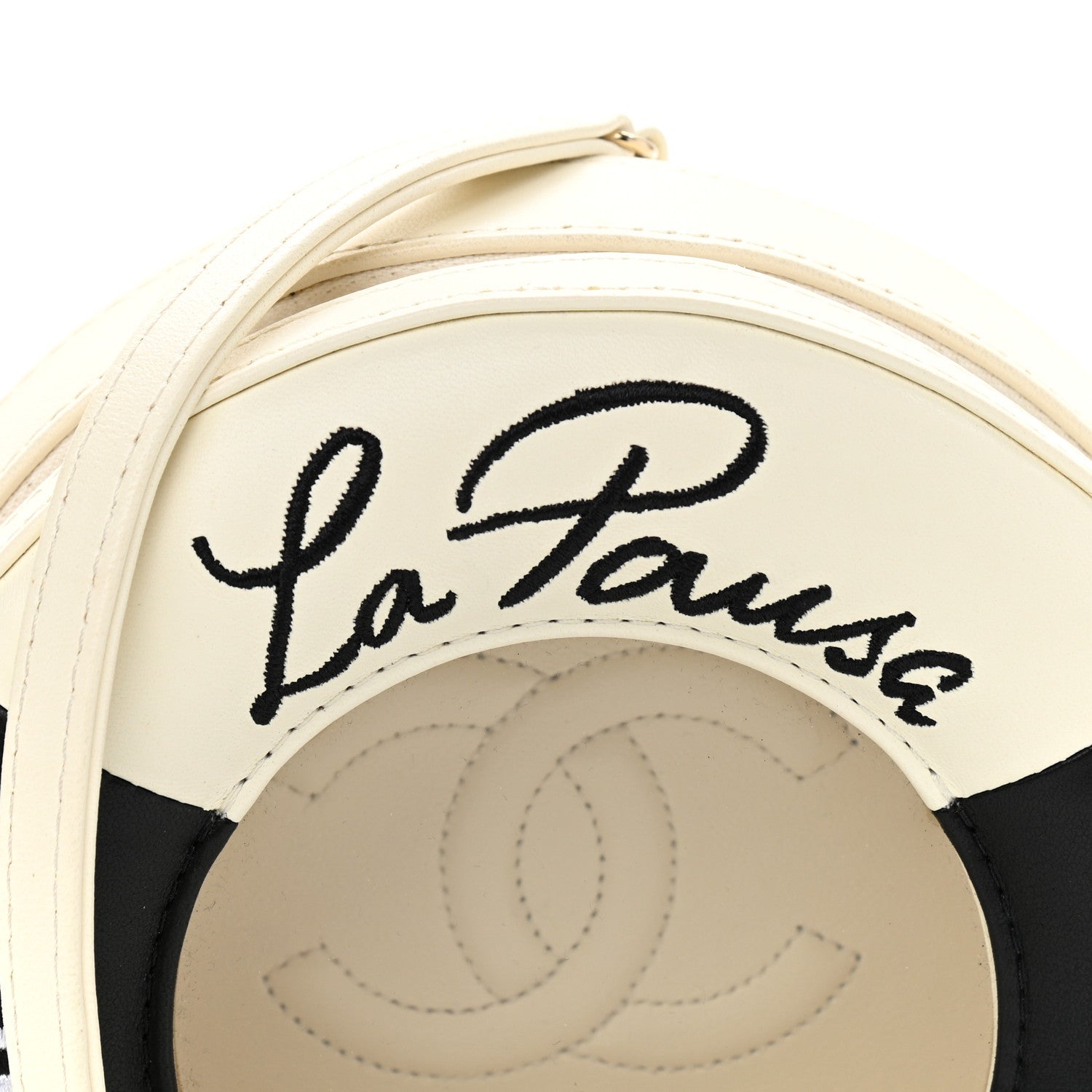 Chanel Lambskin Coco Lifesaver Round Bag Black White 7 of 11