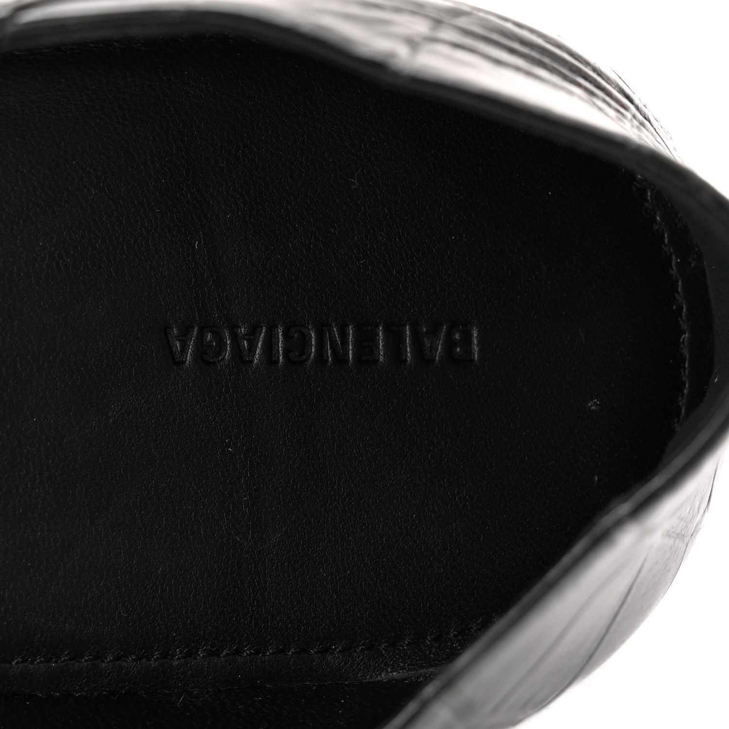 Balenciaga Calfskin Crocodile Embossed Cozy BB Loafer 39 Black 8 of 9