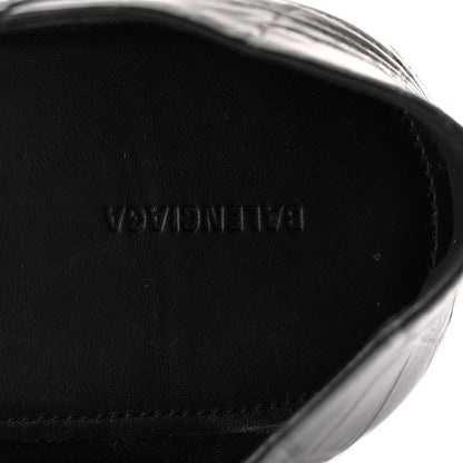 Balenciaga Calfskin Crocodile Embossed Cozy BB Loafer 39 Black 8 of 9