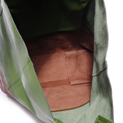 Celine Lambskin Vertical Bi- Cabas Green 6 of 8