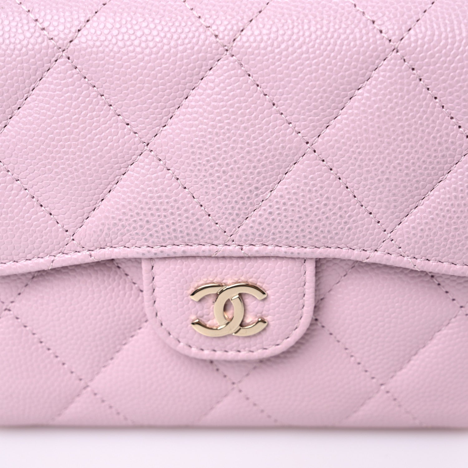 Chanel Caviar Quilted Compact Flap Wallet Light Pink 10 of 11