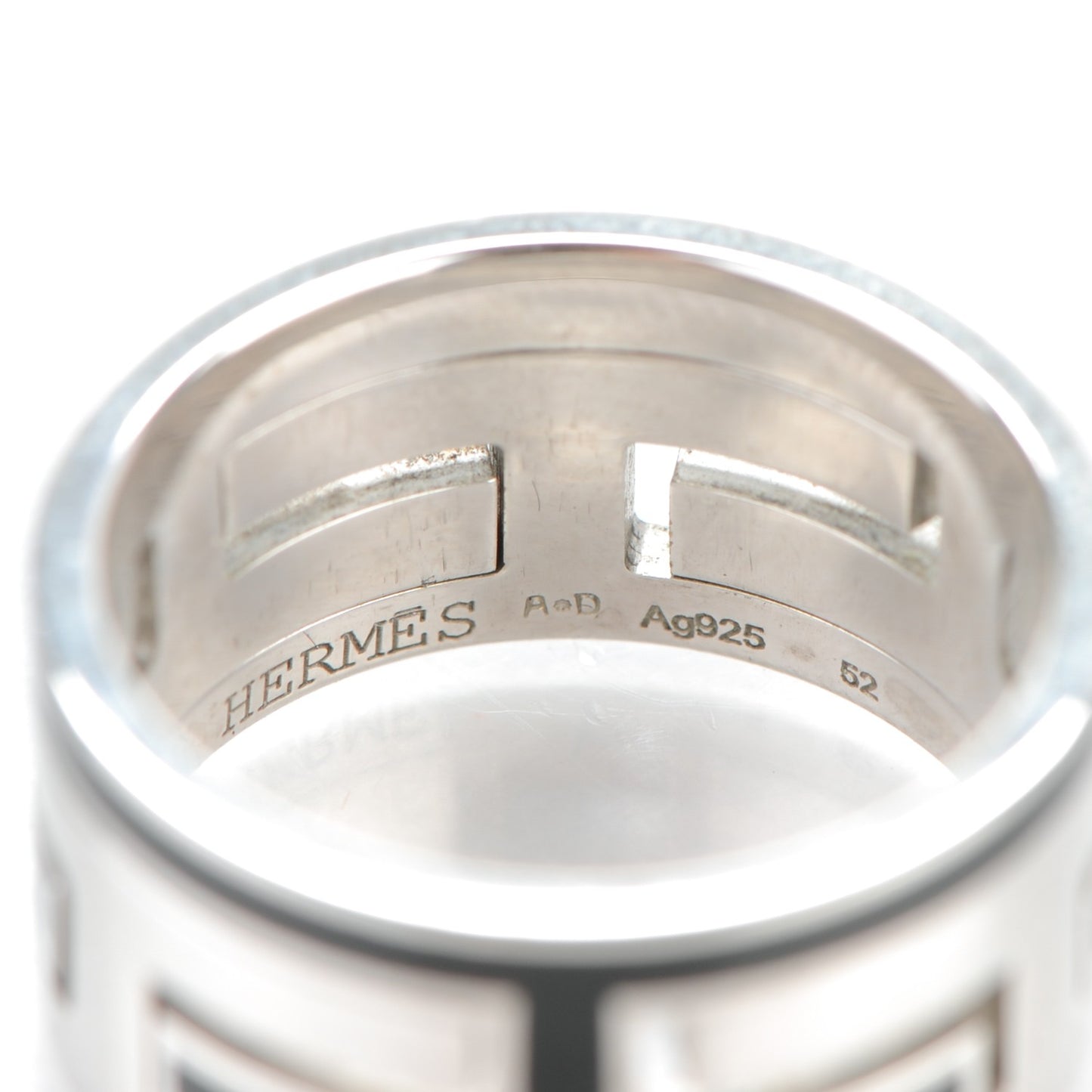 Sterling Silver Enamel Move H Ring 52 6.25 Black