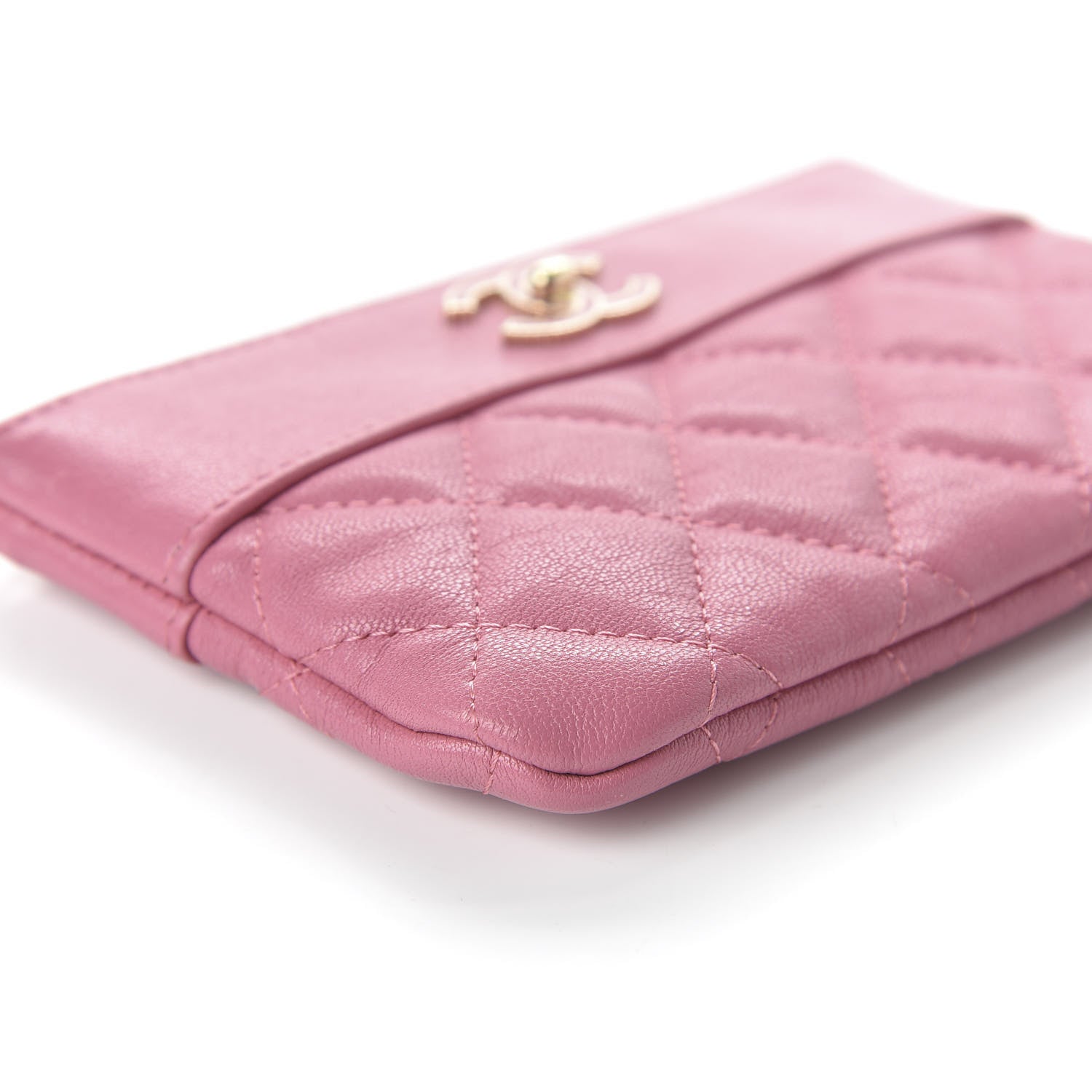 Chanel Sheepskin Quilted Small Vintage Mademoiselle Cosmetic Case Dark Pink 6 of 10