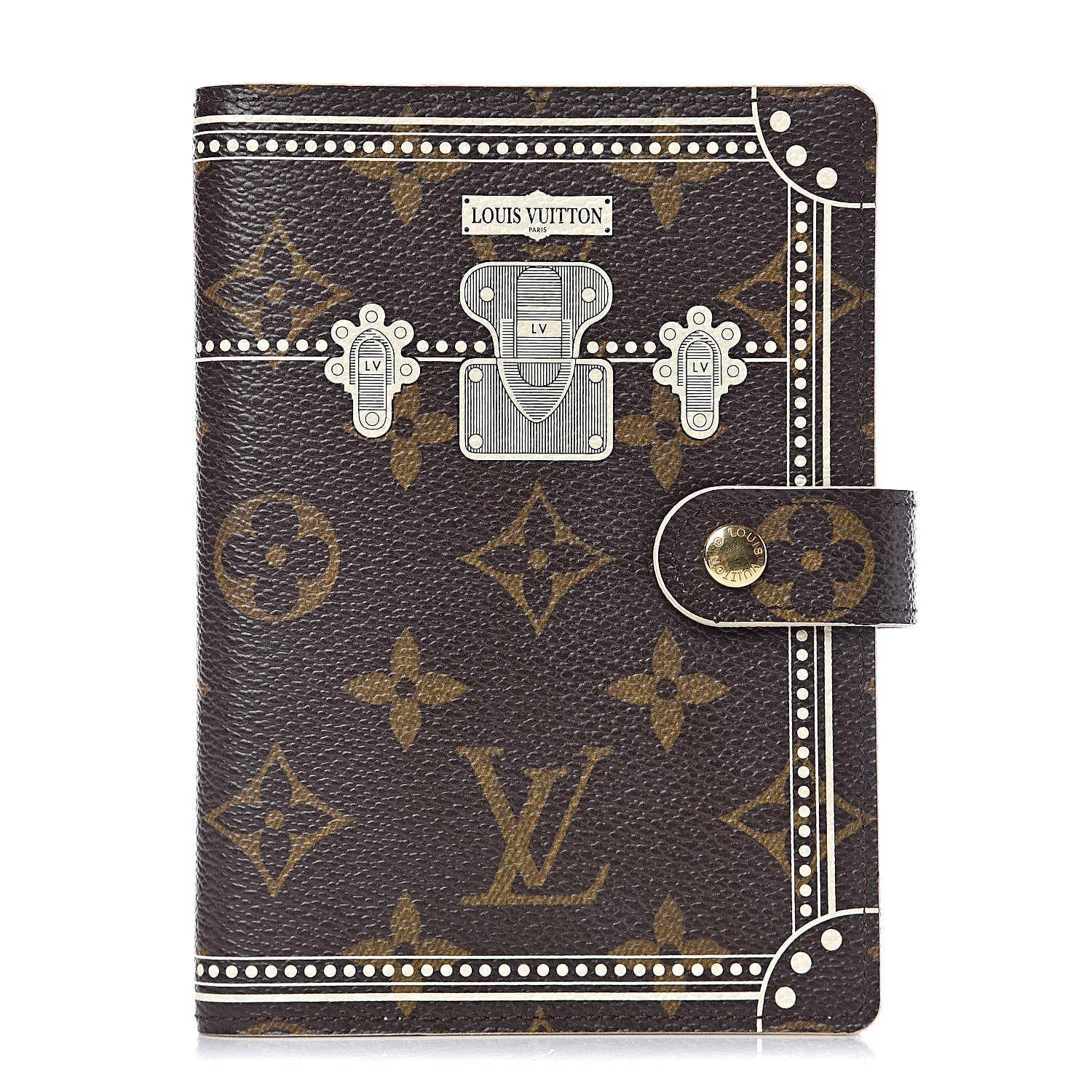 Louis Vuitton Monogram Trunk Small Ring Agenda Cover White 1 of 8