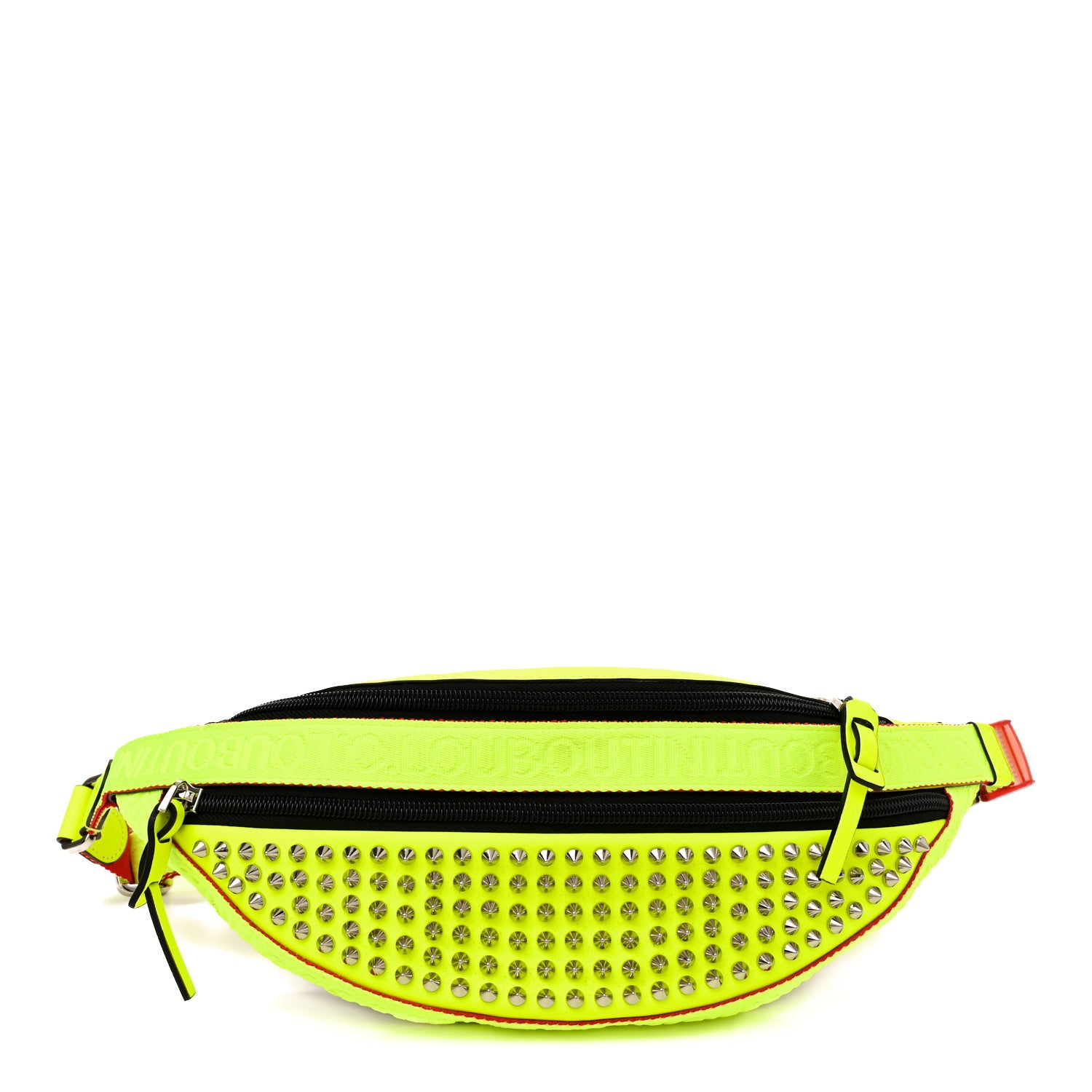 Christian Louboutin Calfskin Spiked ParisnycBelt Bag Fluo Yellow 1 of 10