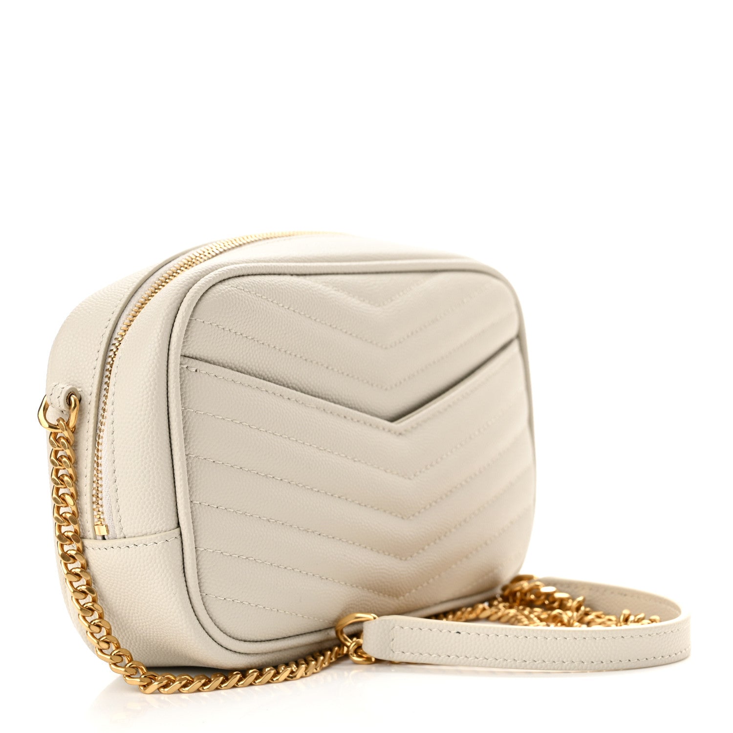 Saint Laurent Grain De Poudre Matelasse Monogram Mini Lou Camera Bag Crema Soft 3 of 10