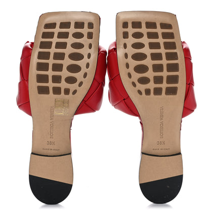 Bottega Veneta Nappa Maxi Intrecciato Lido Flat Sandals 38.5 Bright Red 5 of 10