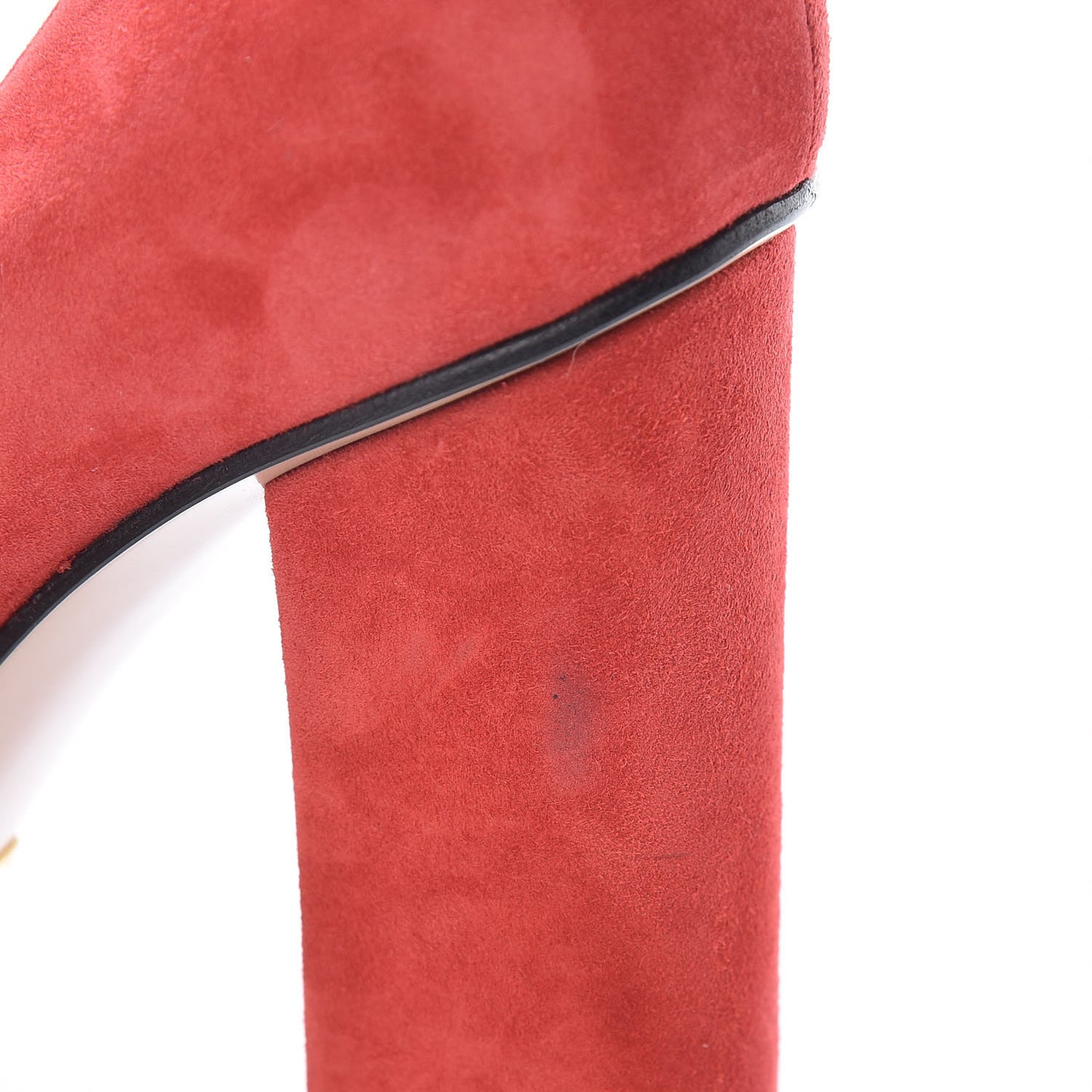 Kid Scamosciato GG Marmont Fringe 105mm Loafer Pumps 41 Vulcanic Red