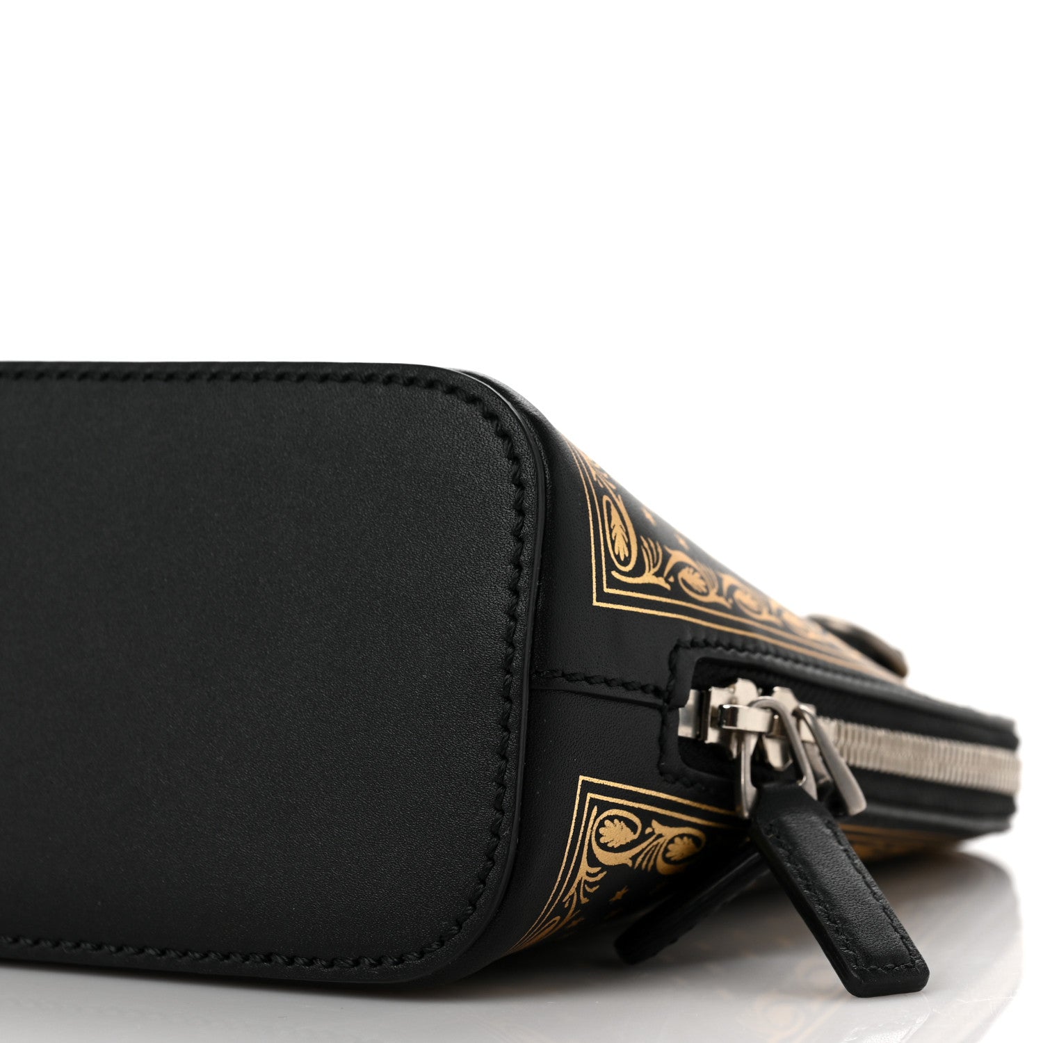 Gucci X SEGA Calfskin GUCCY Stars Mini Dome Shoulder Bag Black Gold 9 of 9