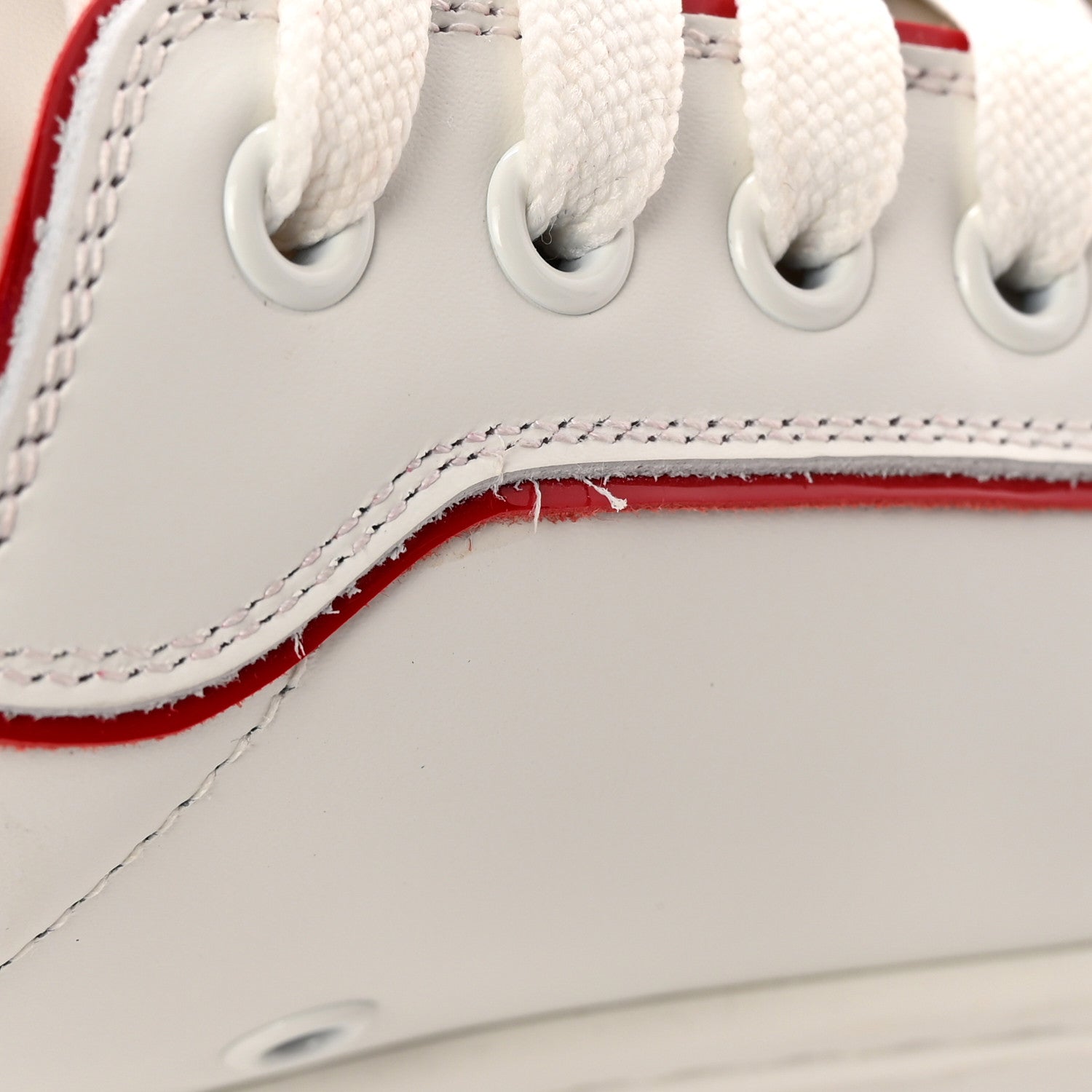Christian Louboutin Calfskin Patent Vieirissima Flat Sneakers 41 White Red 9 of 11