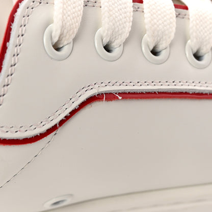 Christian Louboutin Calfskin Patent Vieirissima Flat Sneakers 41 White Red 9 of 11