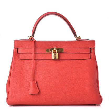 Hermes Taurillon Clemence Kelly Retourne 28 Rouge Pivoine 1 of 28