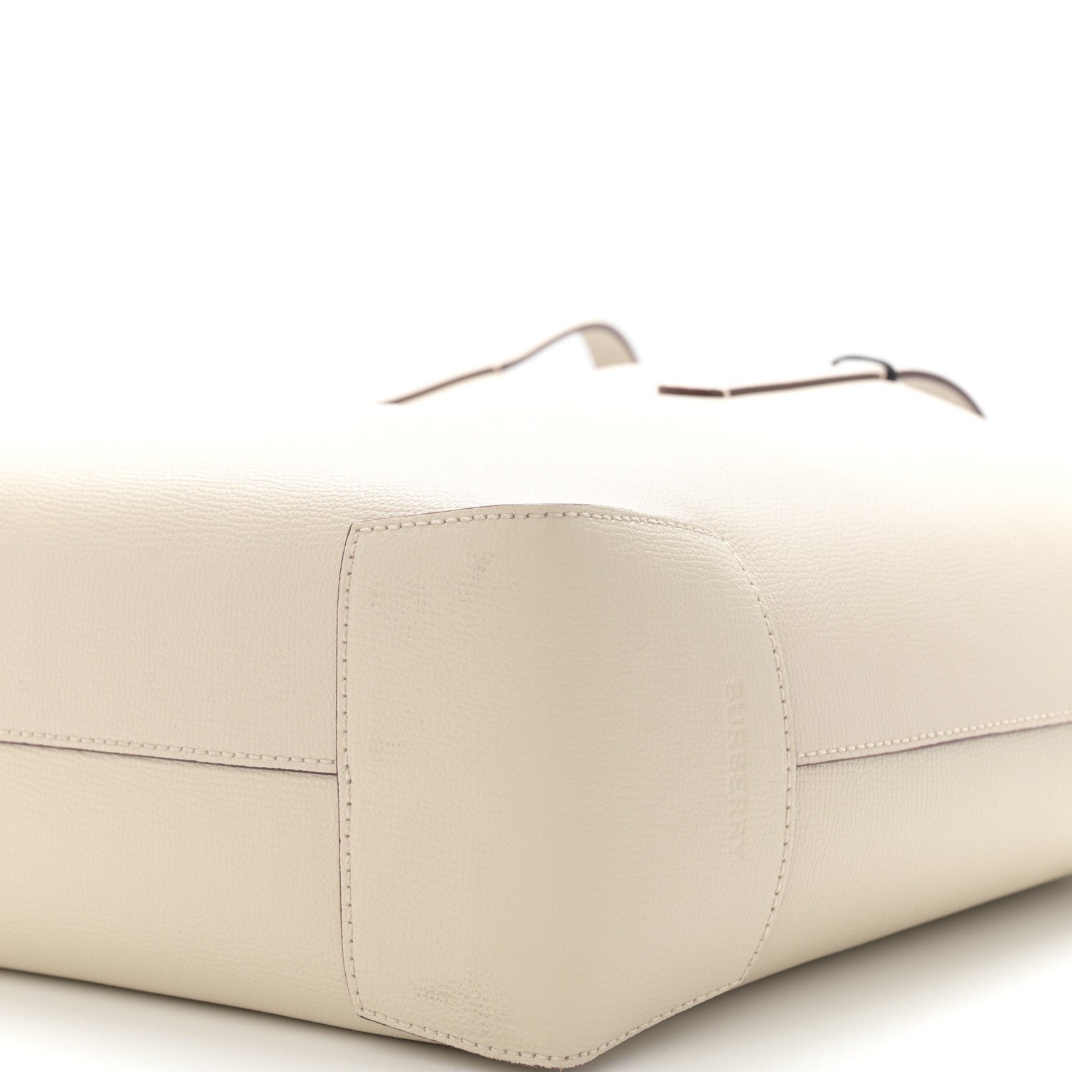 Burberry Calfskin Crest Embossed Small Tote Limestone 10 of 10